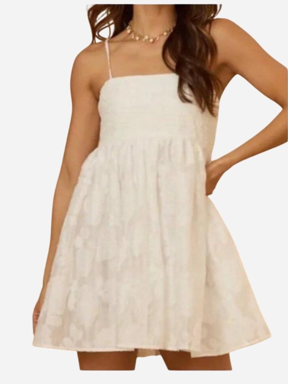 Altar'd State Christia White Jacquard Mini Dress | Size M
